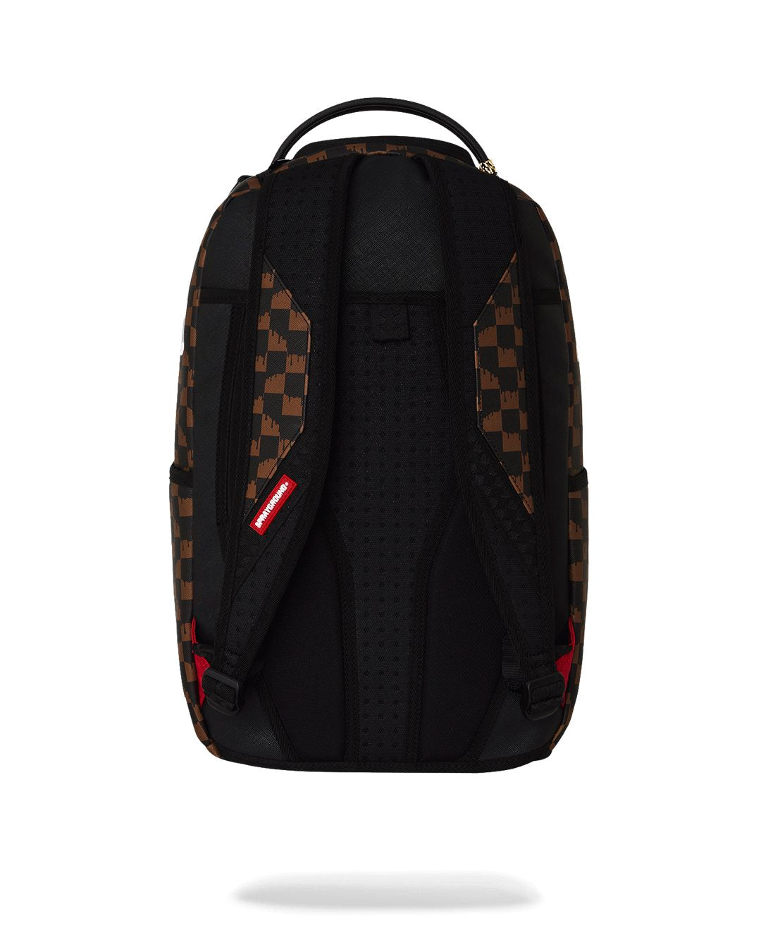 BROWN AND CREAM DRIP CHECK SHARK BACKPACK