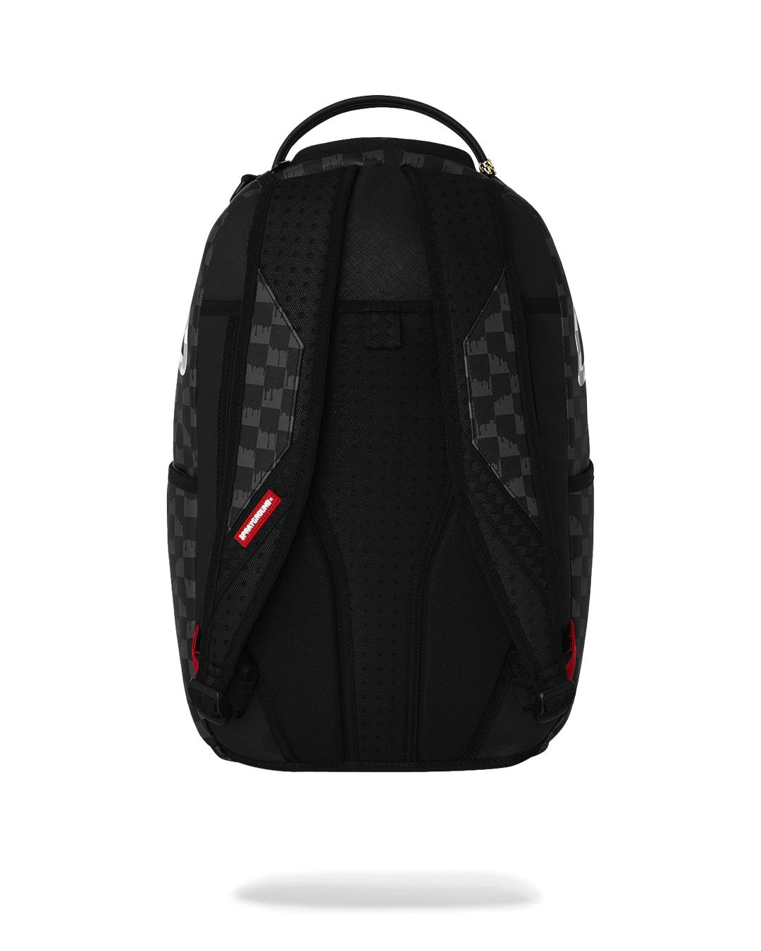 BLACK AND WHITE DRIP CHECK SHARK BACKPACK