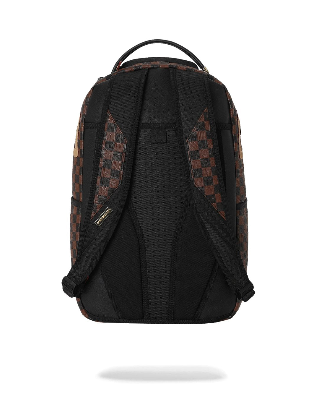 EMBOSSED CHECK BROWN BACKPACK