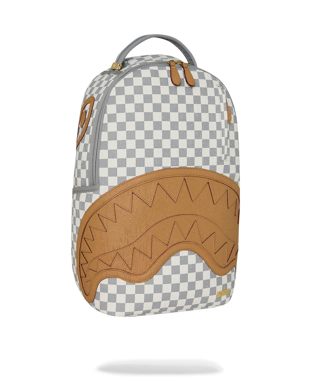 EMBOSSED CREAM CHECK BACKPACK