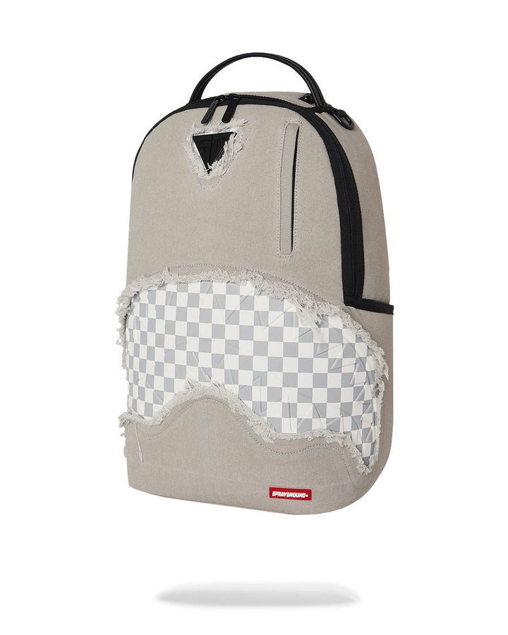 CREAM DENIM TEAR SHARK BACKPACK
