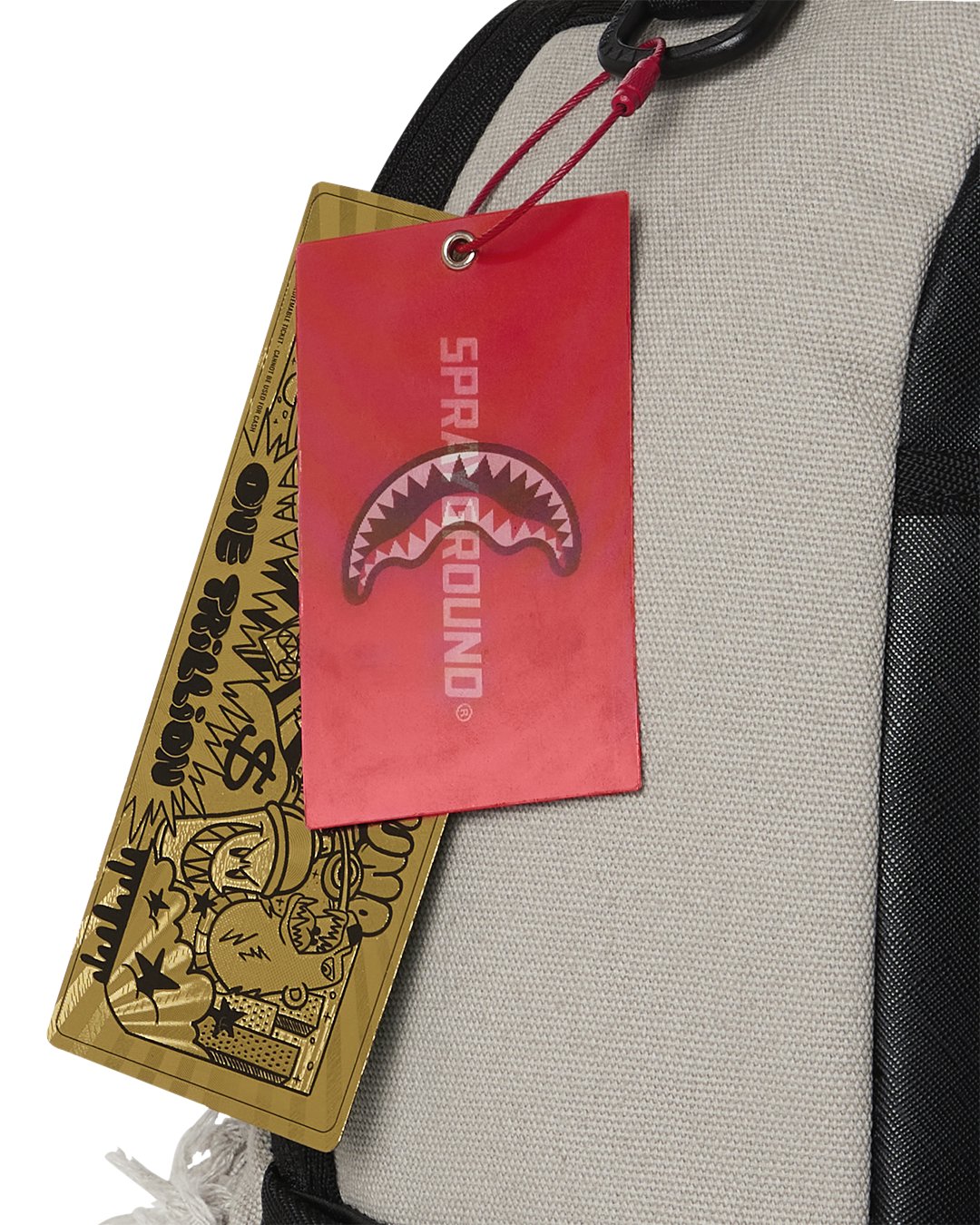 CREAM DENIM TEAR SHARK BACKPACK
