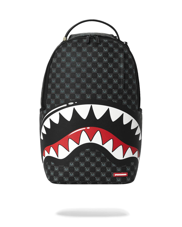 SHARKS IN PARIS WTF BUBBLY BLACK CHECK BACKPACK