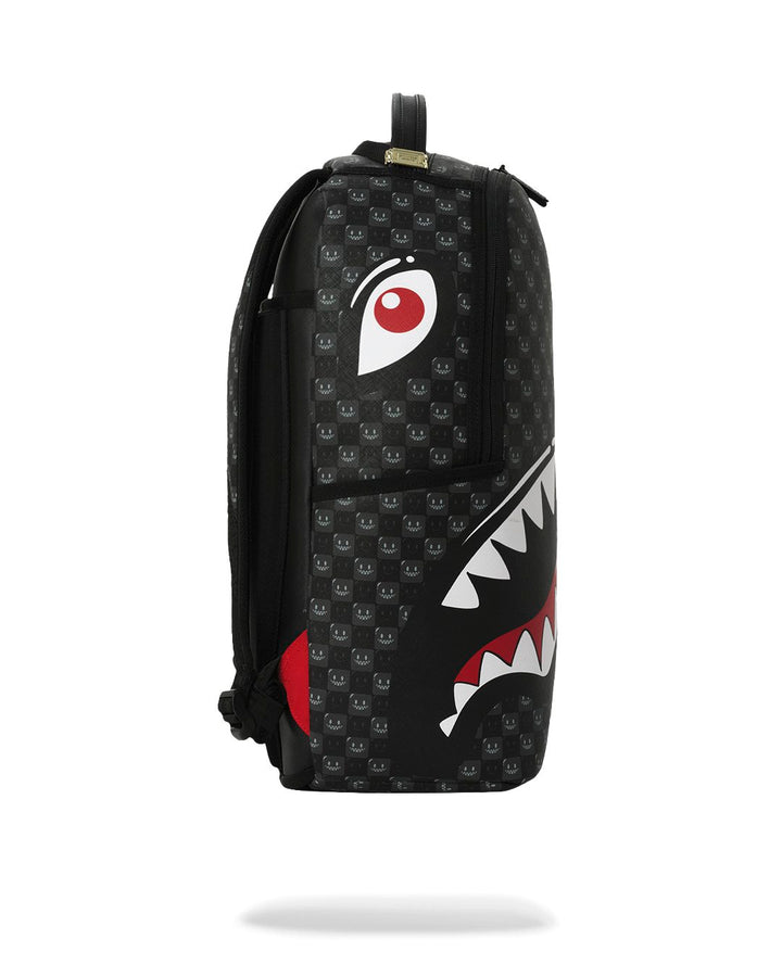 SHARKS IN PARIS WTF BUBBLY BLACK CHECK BACKPACK