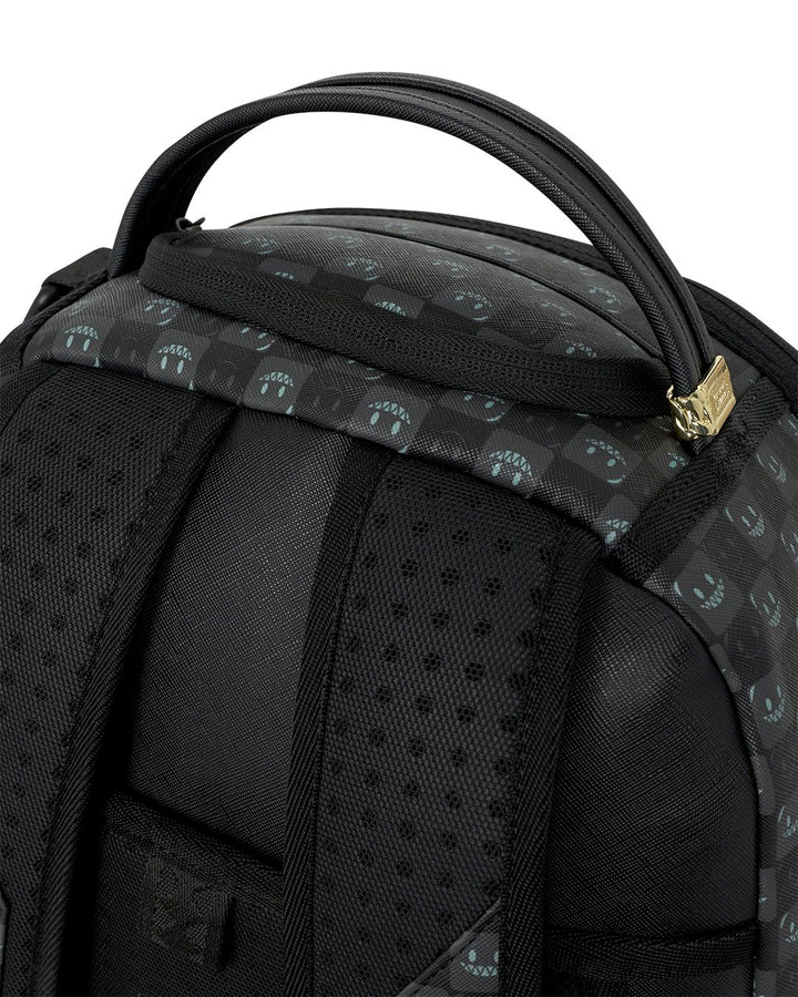SHARKS IN PARIS WTF BUBBLY BLACK CHECK BACKPACK