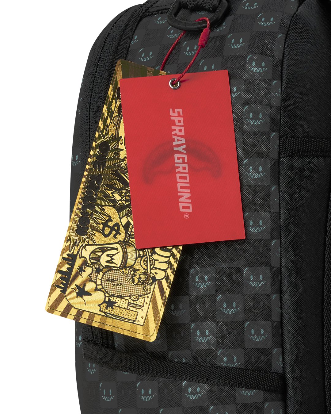 SHARKS IN PARIS WTF BUBBLY BLACK CHECK BACKPACK