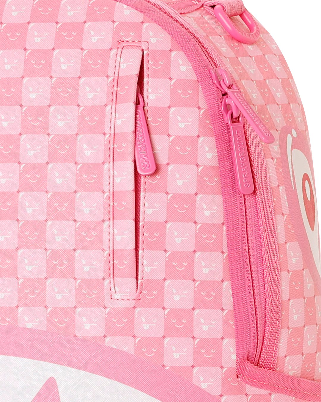 PINK NEW CHECK FACES BACKPACK