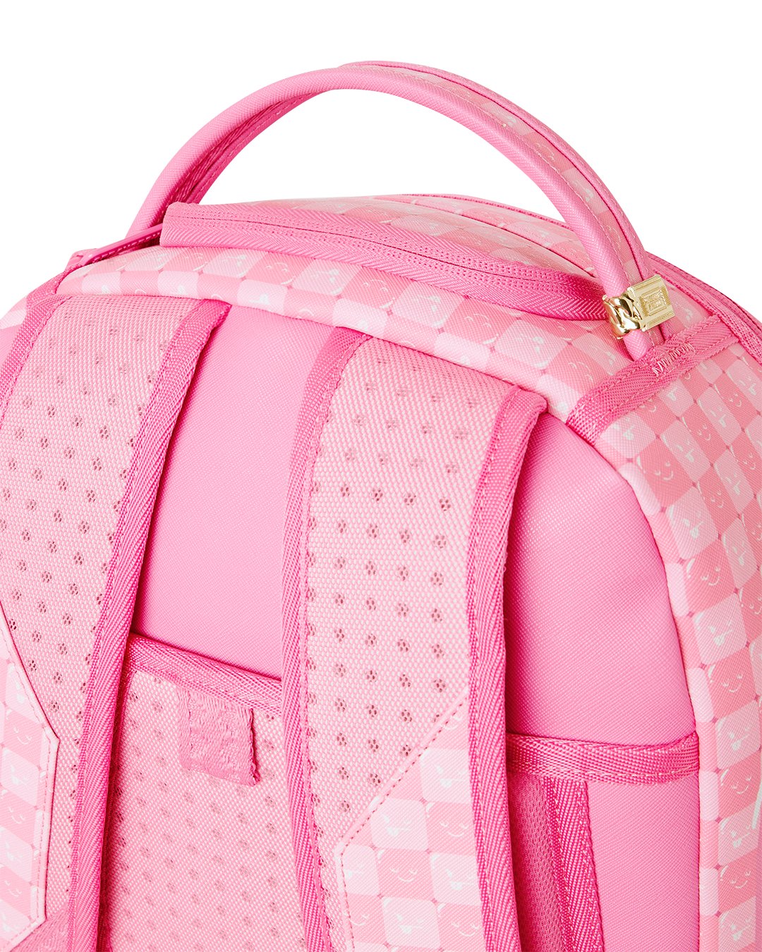 PINK NEW CHECK FACES BACKPACK