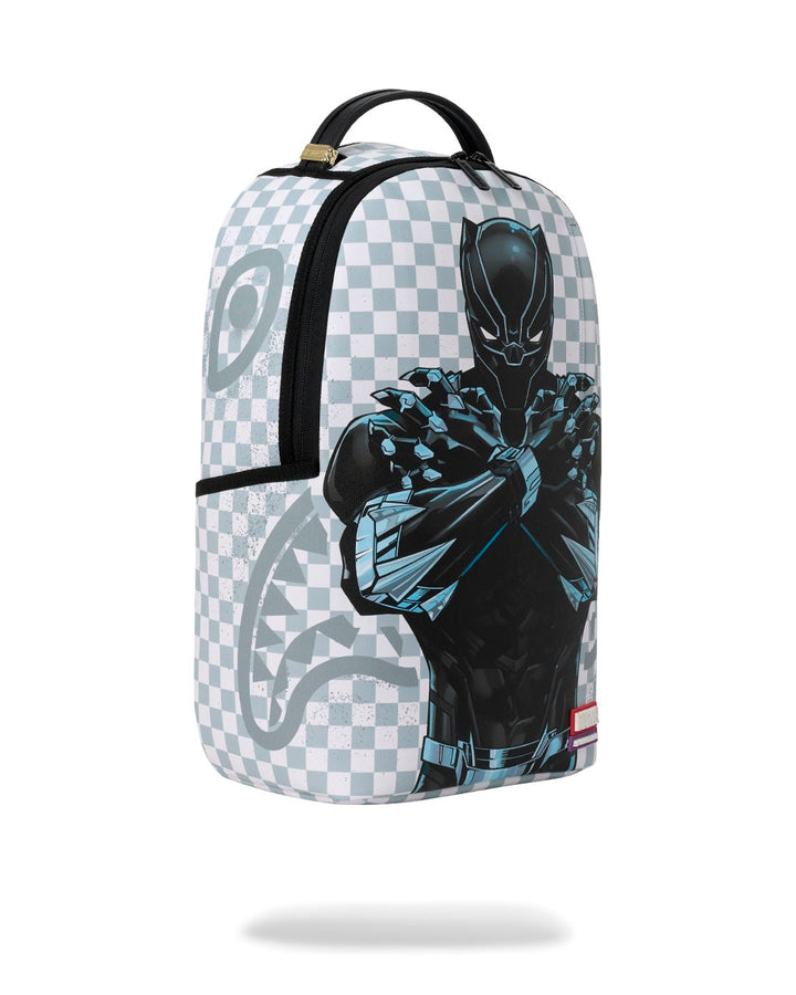 MARVEL BLACK PANTHER WAKANDA FOREVER ON WHITE CHECK BACKPACK