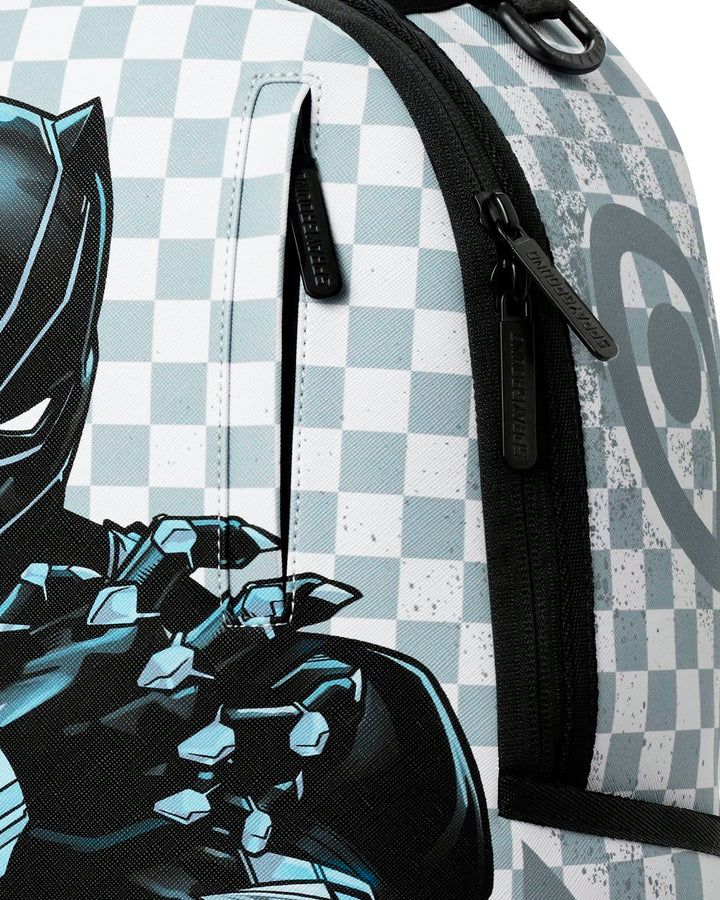 MARVEL BLACK PANTHER WAKANDA FOREVER ON WHITE CHECK BACKPACK