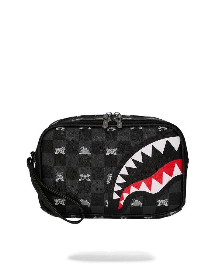 GRAY PEEKING CHARACTER CHECK TOILETRY BRICK