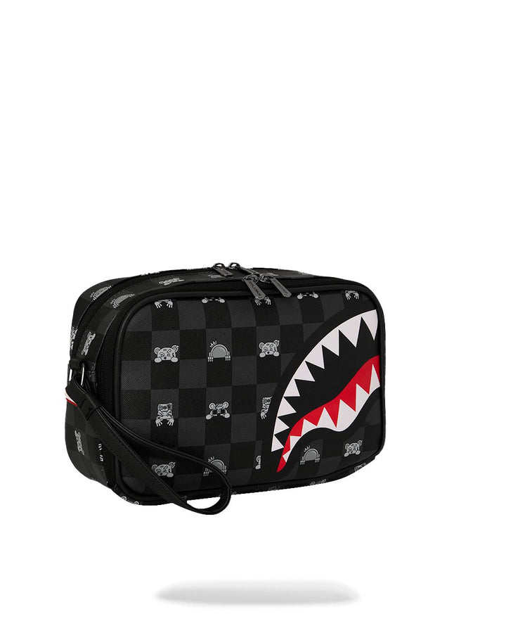 GRAY PEEKING CHARACTER CHECK TOILETRY BRICK