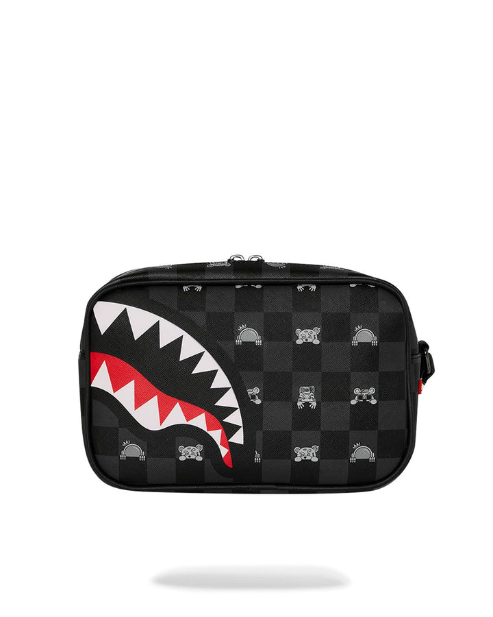 GRAY PEEKING CHARACTER CHECK TOILETRY BRICK