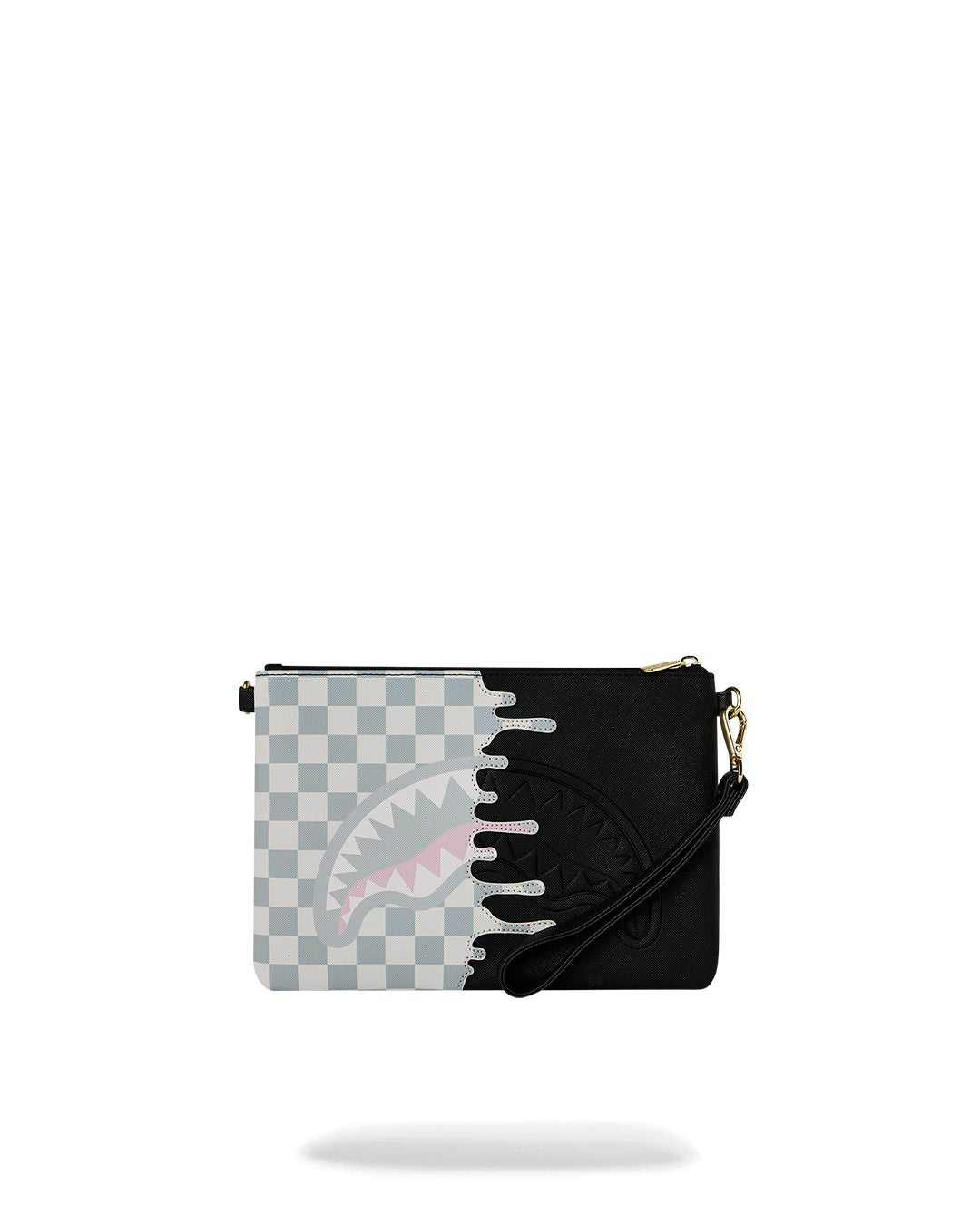 CREAM CHECK UNFINISHED SHARK CROSSBODY POUCHETTE