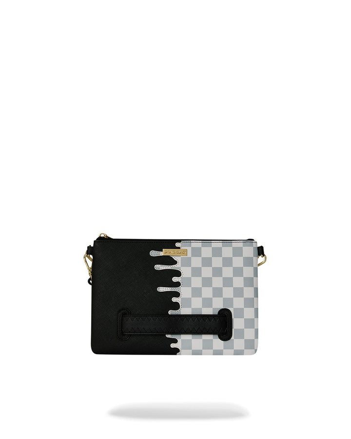 CREAM CHECK UNFINISHED SHARK CROSSBODY POUCHETTE