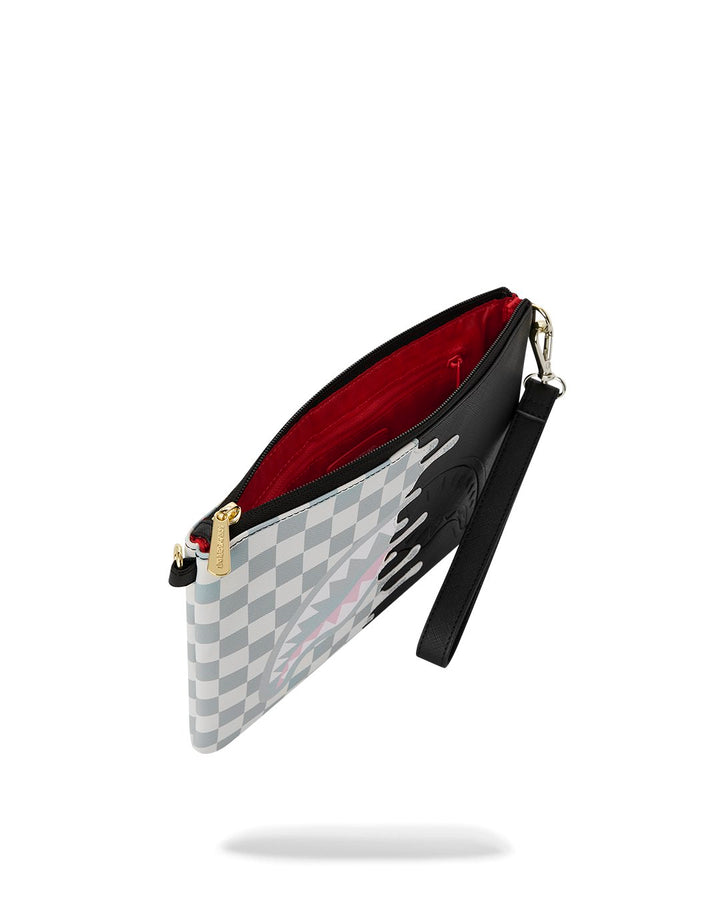 CREAM CHECK UNFINISHED SHARK CROSSBODY POUCHETTE