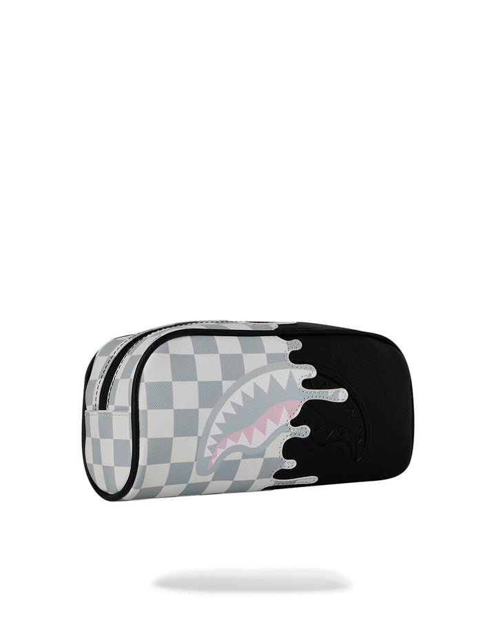 CREAM CHECK UNFINISHED SHARK PENCIL POUCH