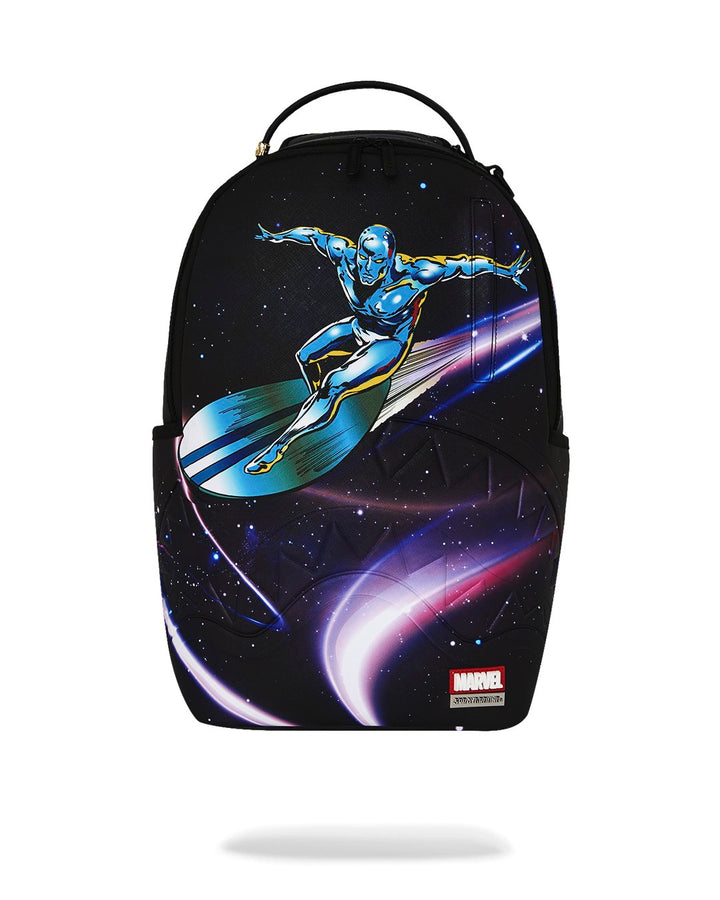MARVEL AVENGERS SILVER SURFER COMIC DESIGN COLLAGE WITH EMBOSSED SHARK BACKPACK