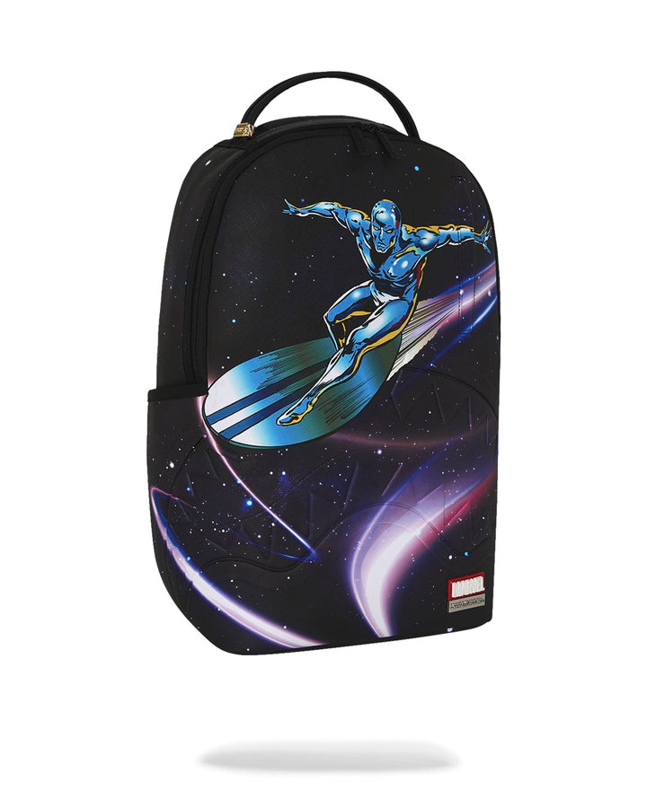 MARVEL AVENGERS SILVER SURFER COMIC DESIGN COLLAGE WITH EMBOSSED SHARK BACKPACK