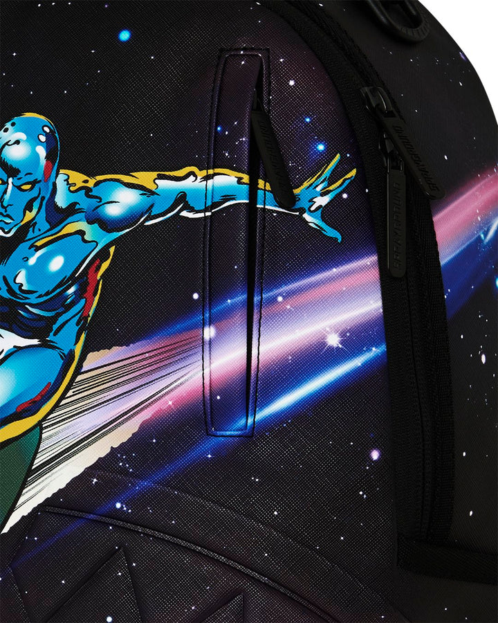 MARVEL AVENGERS SILVER SURFER COMIC DESIGN COLLAGE WITH EMBOSSED SHARK BACKPACK