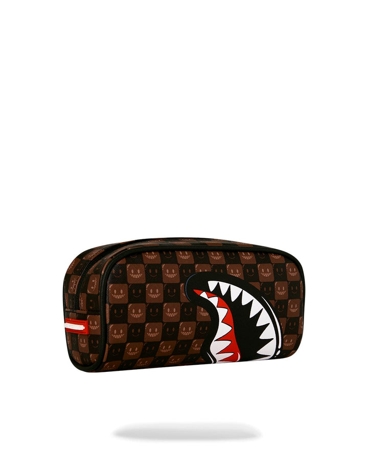 SHARKS IN PARIS WTF BUBBLE BROWN CHECK POUCH