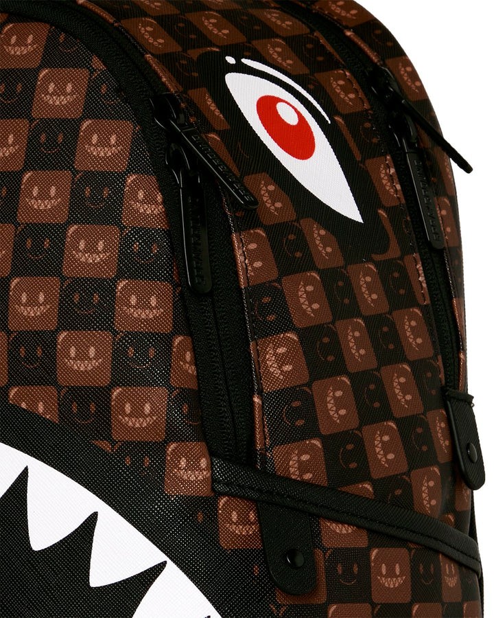 SHARKS IN PARIS WTF BUBBLE BROWN CHECK SAVAGE BACKPACK