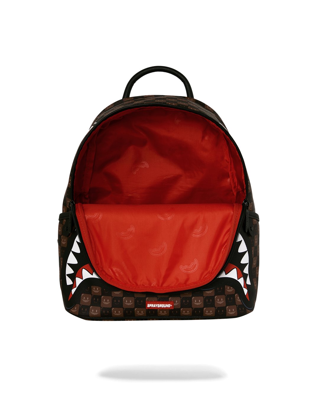 SHARKS IN PARIS WTF BUBBLE BROWN CHECK SAVAGE BACKPACK