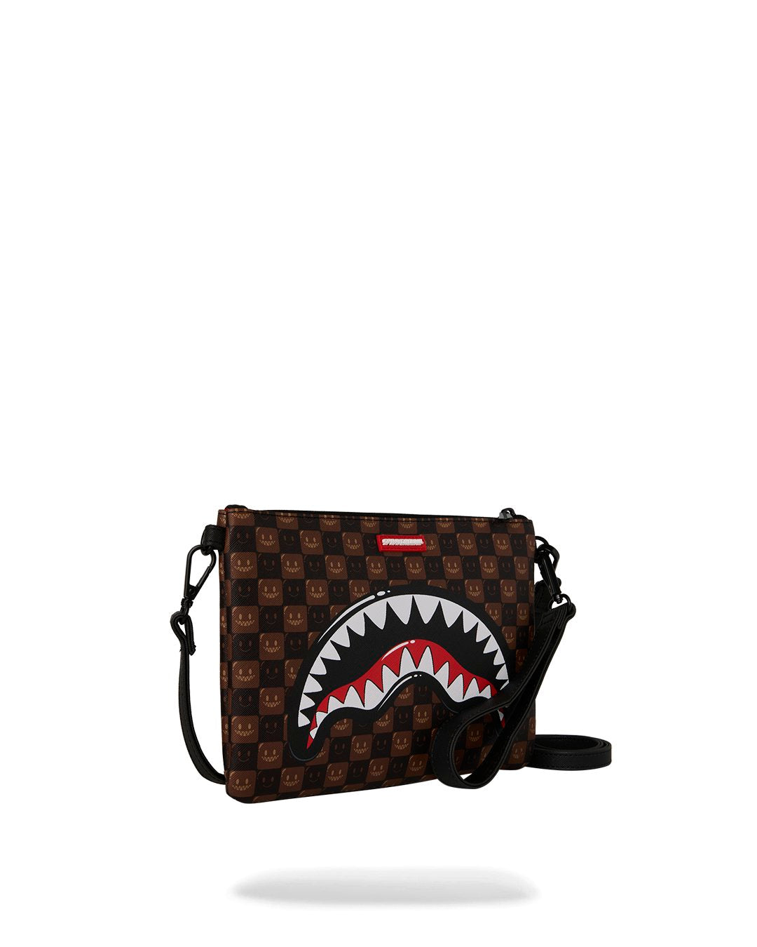 SHARKS IN PARIS WTF BUBBLE BROWN CHECK CROSSOVER CLUTCH