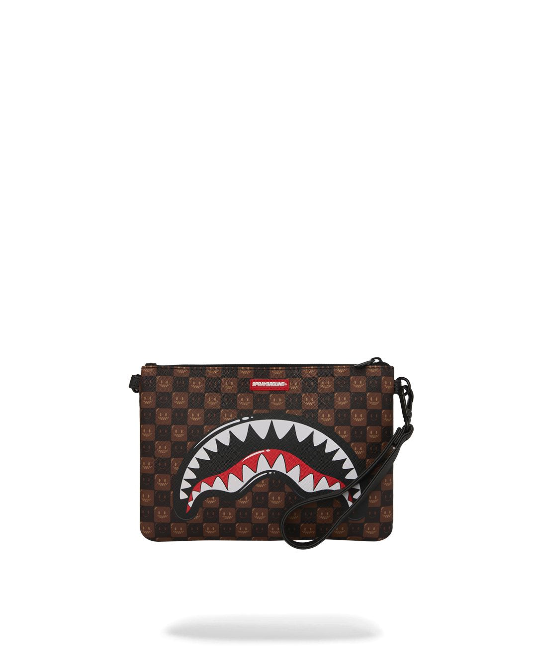 SHARKS IN PARIS WTF BUBBLE BROWN CHECK CROSSOVER CLUTCH