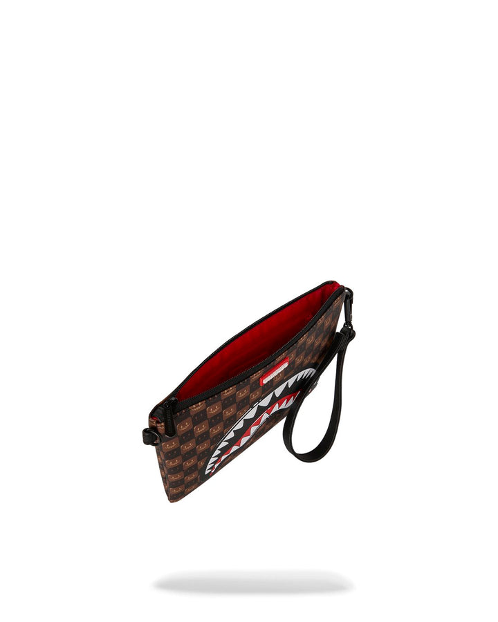 SHARKS IN PARIS WTF BUBBLE BROWN CHECK CROSSOVER CLUTCH