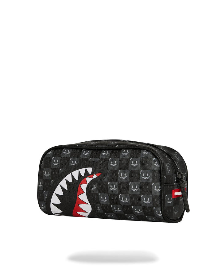SHARKS IN PARIS WTF BUBBLY BLACK CHECK POUCH