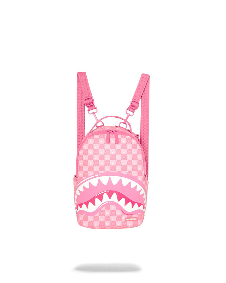 PINK NEW CHECK FACES MINI BACKPACK