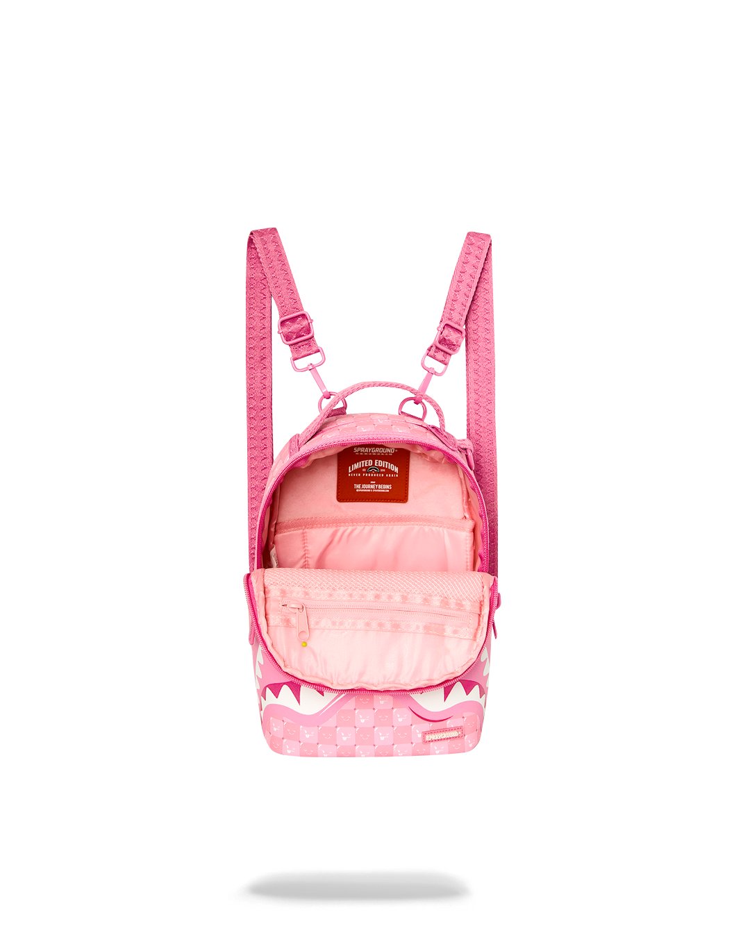 PINK NEW CHECK FACES MINI BACKPACK