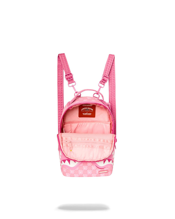 PINK NEW CHECK FACES MINI BACKPACK