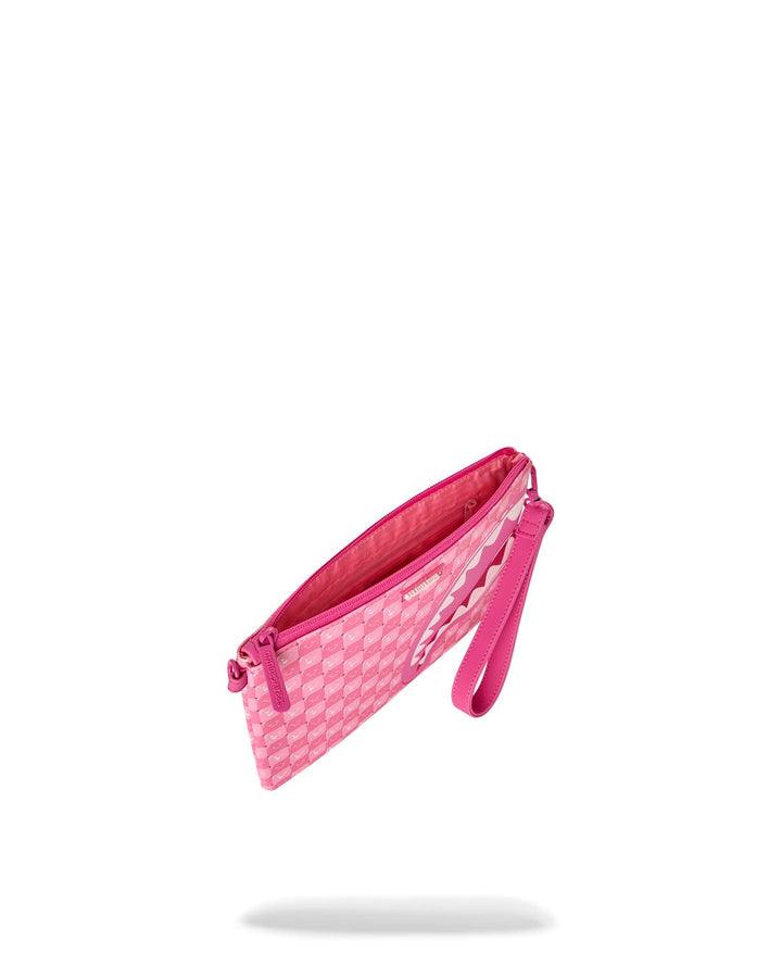 PINK NEW CHECK FACES CROSSOVER CLUTCH