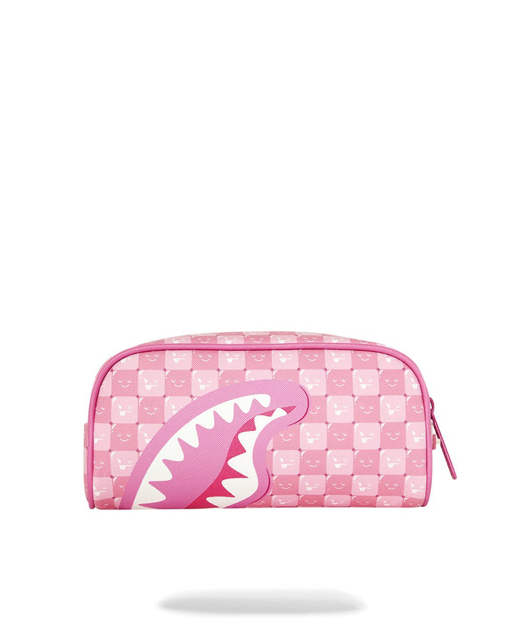 PINK NEW CHECK FACES POUCH