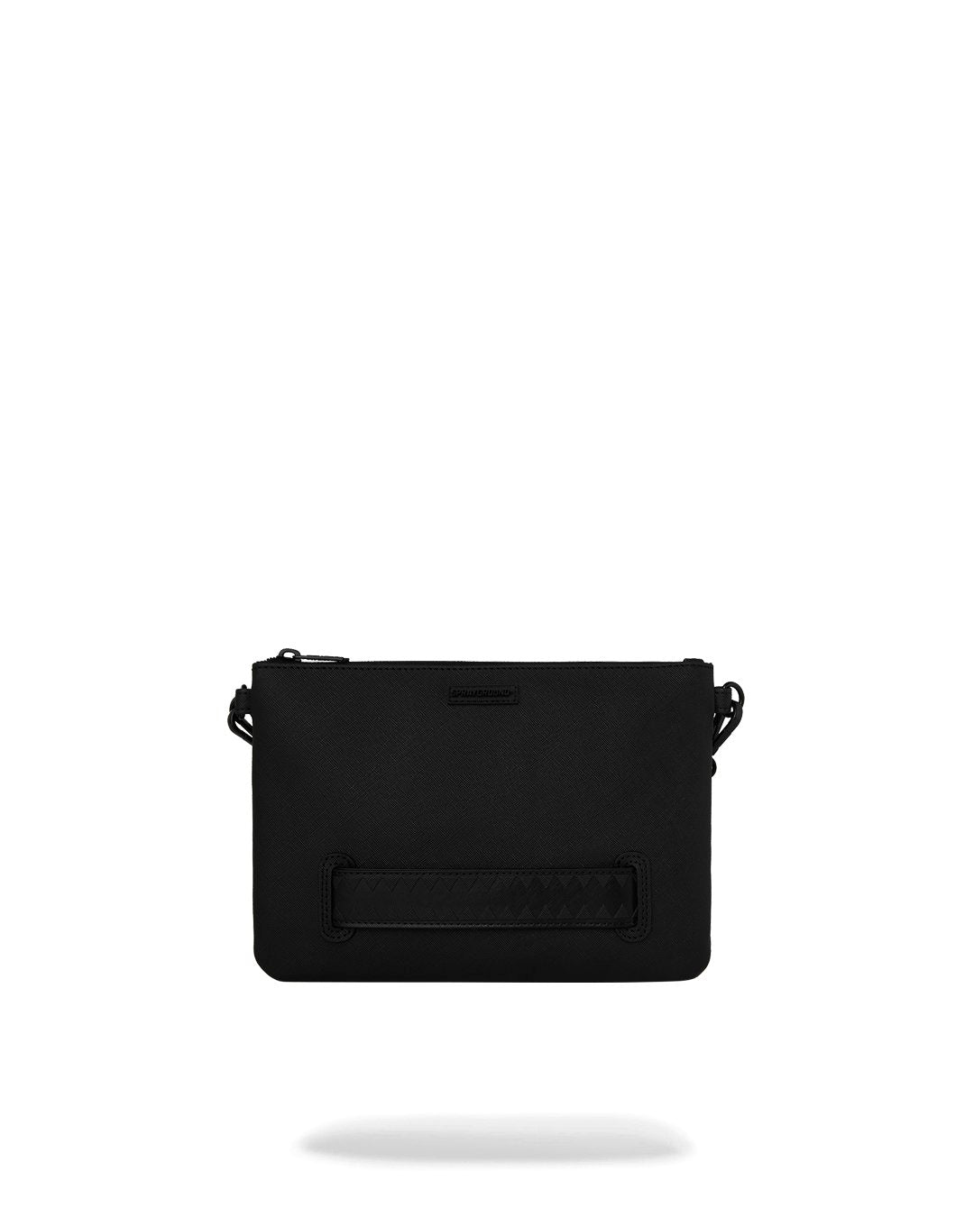 BLACKED OUT EMBOSSED GOLD TOOTH CROSSOVER CLUTCH