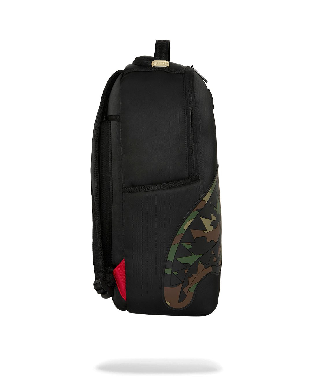 SHARK CENTRAL BLACK NYLON CAMO EMBOSSED SHARK BACKPACK