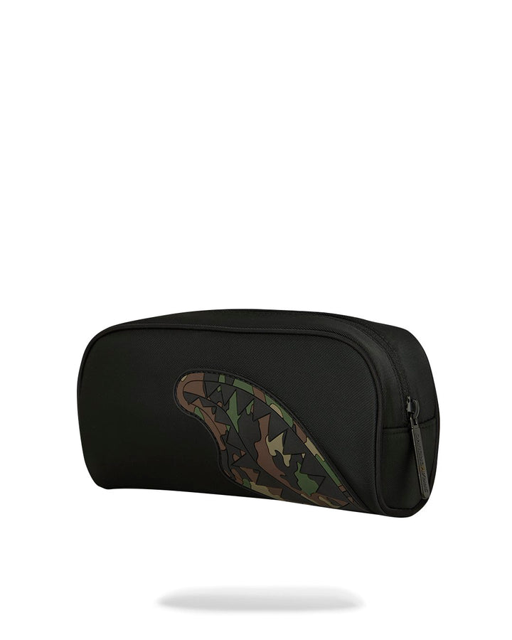 SHARK CENTRAL BLACK NYLON CAMO EMBOSSED SHARK POUCH