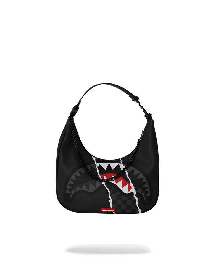 CENTER RIP REVEALING GRAY CHECK HANDBAG