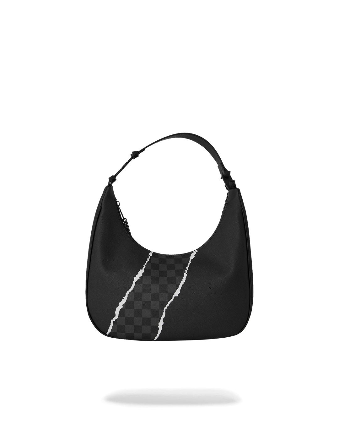 CENTER RIP REVEALING GRAY CHECK HANDBAG