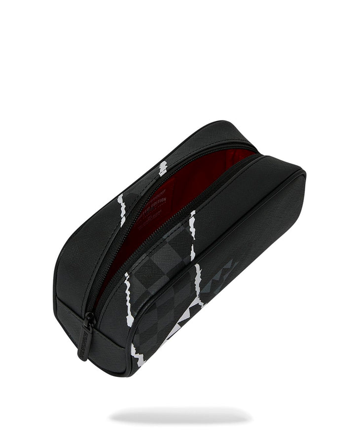 CENTER RIP REVEALING GRAY CHECK POUCH