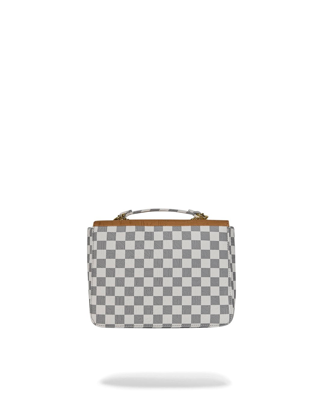 EMBOSSED CREAM CHECK HANDBAG