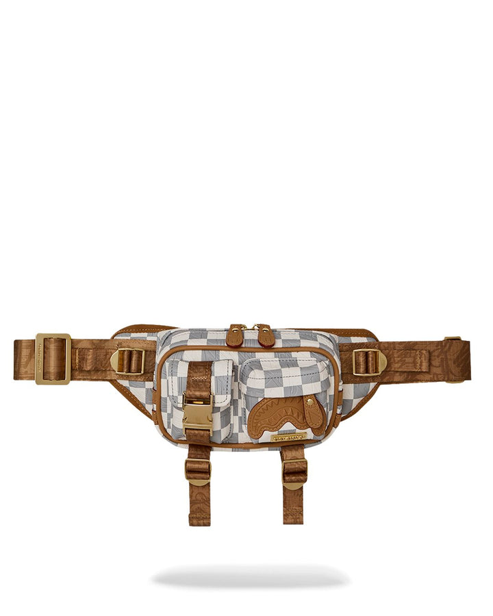 EMBOSSED CREAM CHECK CARGO CROSSBODY