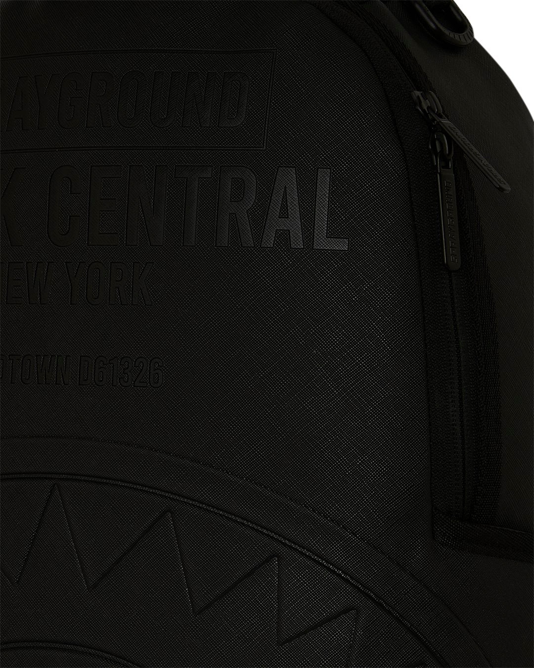 SHARK CENTRAL EMBOSSED BLACK NYLON BACKPACK