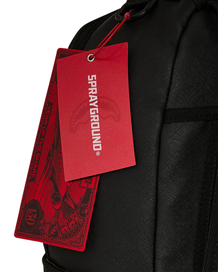 SHARK CENTRAL EMBOSSED BLACK NYLON BACKPACK