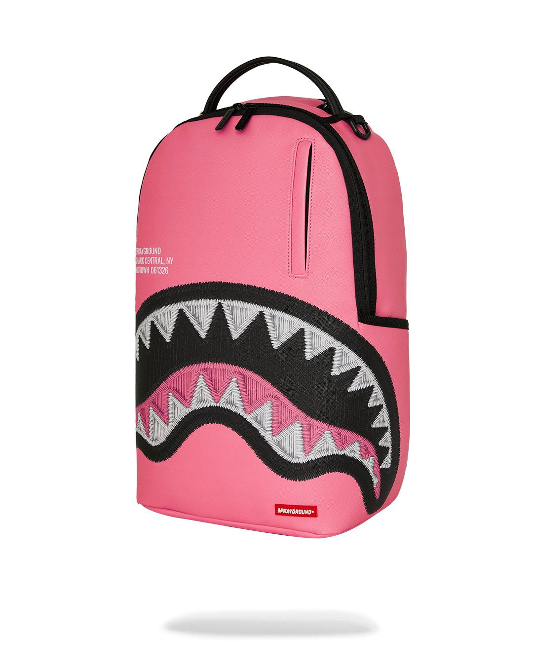 SHARK CENTRAL PINK EMBROIDERED SHARK BACKPACK