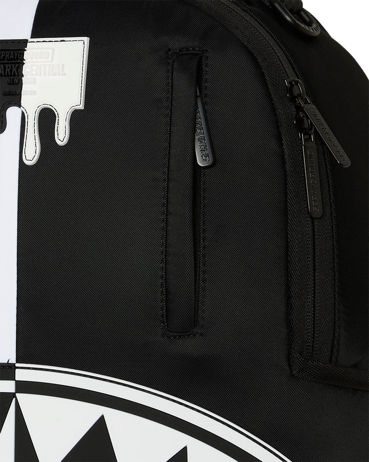 SHARK CENTRAL BLACK AND WHITE STENCIL BACKPACK