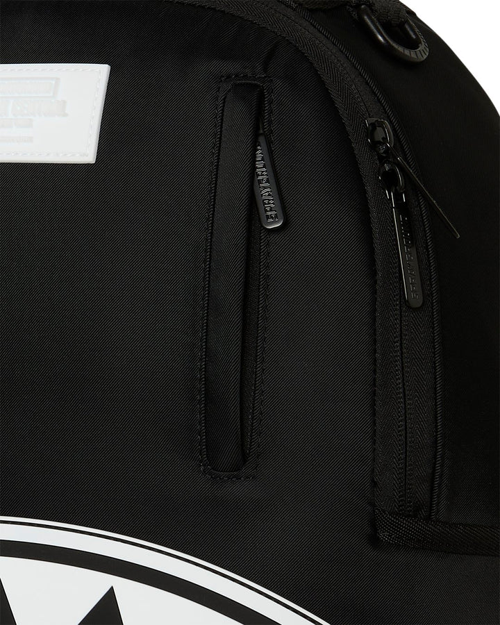 SHARK CENTRAL WHITE STENCIL SHARK BLACK NYLON BACKPACK
