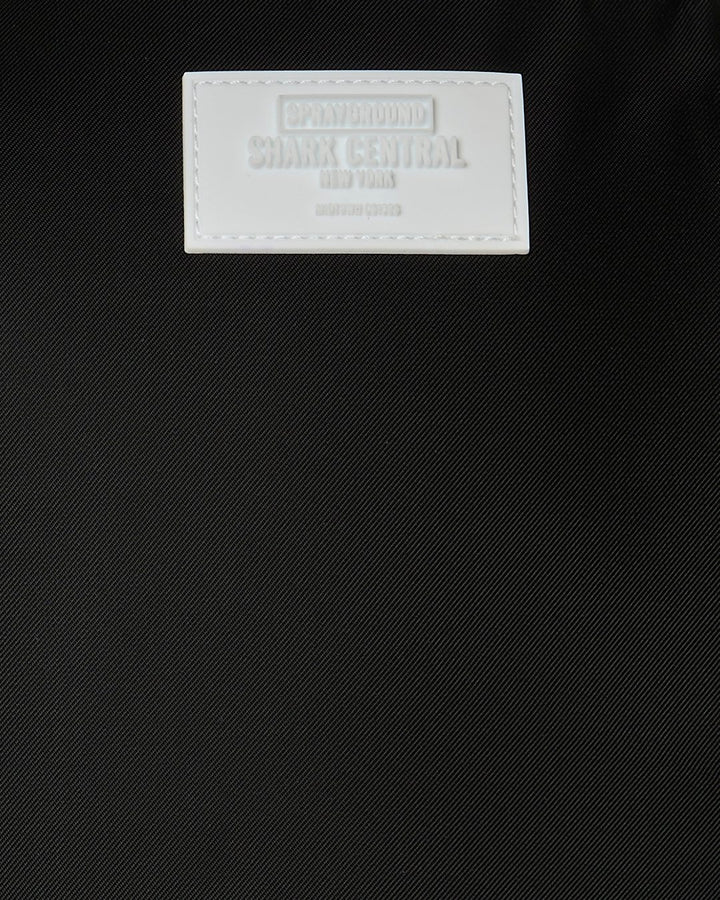 SHARK CENTRAL WHITE STENCIL SHARK BLACK NYLON BACKPACK